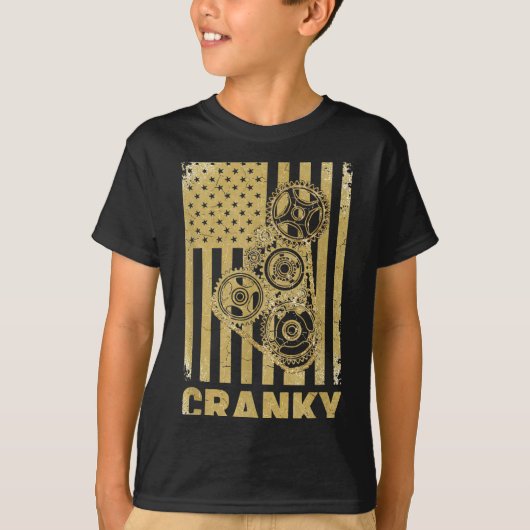 Cranky Car Engine Crankshaft Lover Mechanics Fathe Tシャツ (正面)