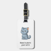 Cranky Grey Tabby Cat Quote ラゲッジタグ (正面縦)