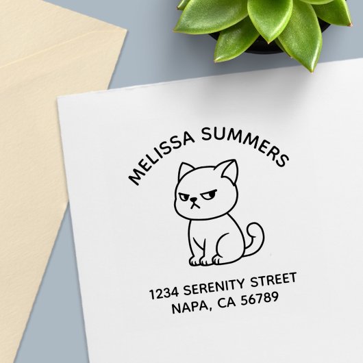 Cranky Moody Cat Arch Address セルフインキングスタンプ