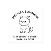 Cranky Moody Cat Arch Address ラバースタンプ (インプリント)