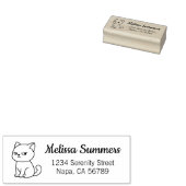 Cranky Moody Cat Return Address ラバースタンプ (押印)