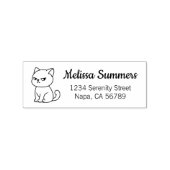 Cranky Moody Cat Return Address ラバースタンプ (インプリント)