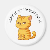 Cranky Orange Tabby Cat Custom Text マグネット (正面)