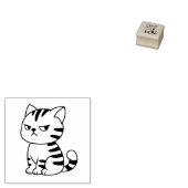 Cranky Tabby Cat 1x1 ラバースタンプ (押印)