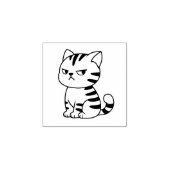 Cranky Tabby Cat 1x1 ラバースタンプ (インプリント)