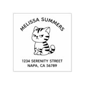 Cranky Tabby Cat Arch Address ラバースタンプ (インプリント)