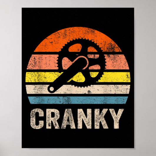 Cranky Vintage Sun Funny Bicycle Lovers Cycling ポスター (正面)
