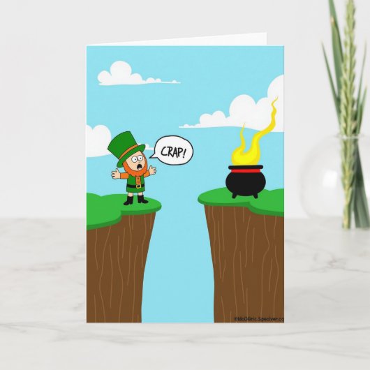 Crap Leprechaun Fortune Funny Card カード (正面)