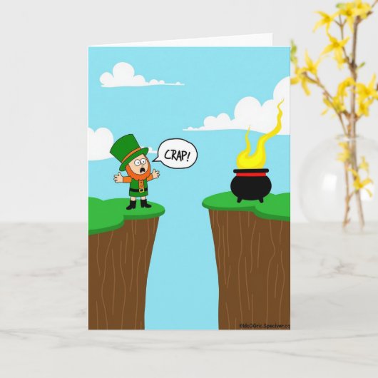 Crap Leprechaun Fortune Funny Card カード (黄色い花)