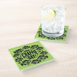 Crappieおもしろい Day魚釣りを持つ ガラスコースター