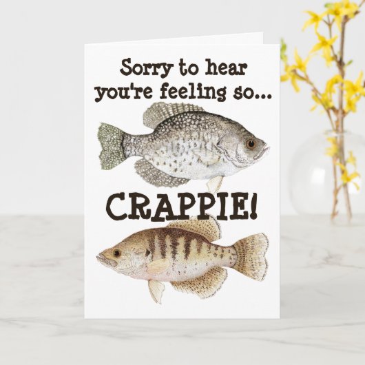 Crappie Get ユーモアのある Well Card カード (黄色い花)