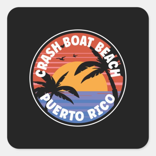 Crash Boat Beach Puerto Rico Sunrise スクエアシール (正面)