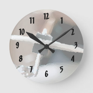 Crash Cymbal painterly Drumsetサイドミュージックデザイン ラウンド壁時計