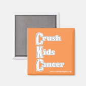 「Crash Kids Cancer」オレンジ色の磁石 マグネット (正面/裏面)