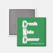 「Crash Kids Cancer」グリーンマグネット マグネット (正面/裏面)