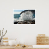 Crashing Surf on Rocks, Mallorca，スペイン ポスター (キッチン)