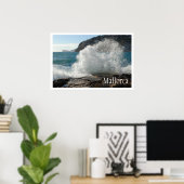 Crashing Surf on Rocks, Mallorca，スペイン ポスター (ホームオフィス)