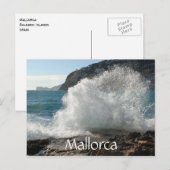 Crashing Surf on Rocks, Mallorca，スペイン ポストカード (正面/裏面)