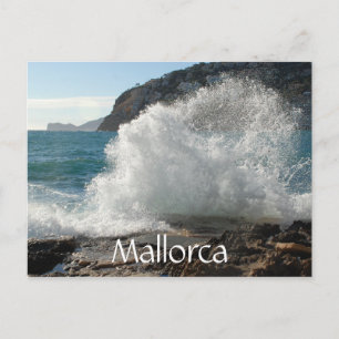 Crashing Surf on Rocks, Mallorca,スペイン ポストカード