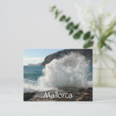 Crashing Surf on Rocks, Mallorca，スペイン ポストカード (スタンド正面)