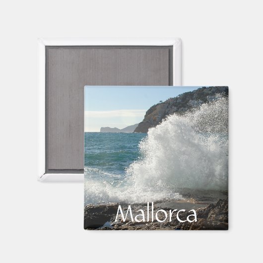 Crashing Surf on Rocks, Mallorca,スペイン マグネット (正面/裏面)