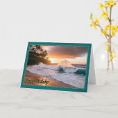 Crashing Waves女性の誕生日カード カード (黄色い花)