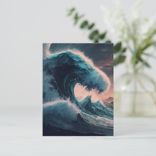 Crashing Waves海はがき ポストカード (スタンド正面)