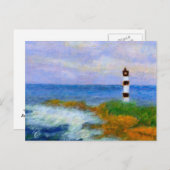 Crashing Waves by Light House，はがき ポストカード (正面/裏面)
