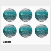 Crashing Waves Round 結婚's Thank You Stickers ラウンドシール (シート)