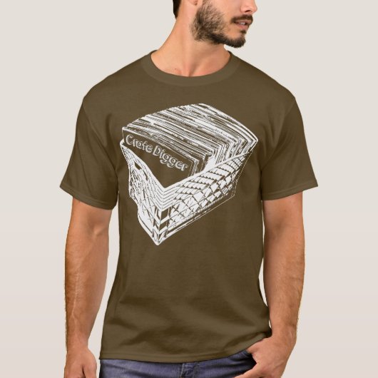 Crate Diggers TシャツレコードコレクターDJティー Tシャツ (正面)