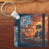 Crate Digging at the Vinyl Store キーホルダー (正面)