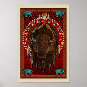 Cratemade Native American Buffalo design poster ポスター (正面)