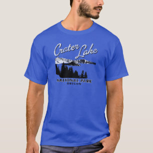 crater湖の国立公園のオレゴンのレトロ tシャツ