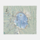 crater湖の地図のフリースブランケット フリースブランケット (正面(横))