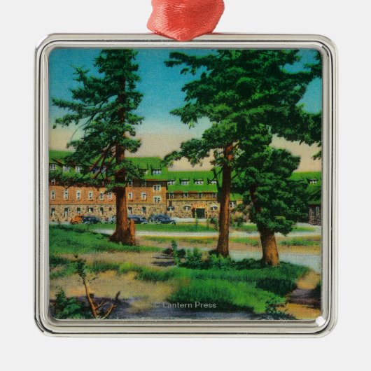 crater湖ロッジおよび古いPinesCrater湖、または メタルオーナメント (正面)