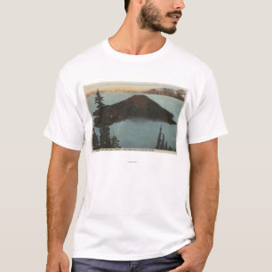 crater湖、オレゴン-魔法使いの島--の眺め#1 tシャツ