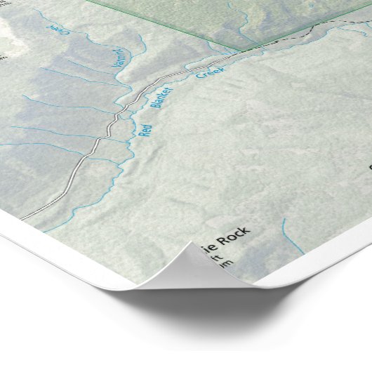 Crater Lake map poster ポスター (角)