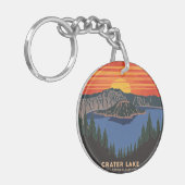 Crater Lake National Park at Sunset キーホルダー (正面左)