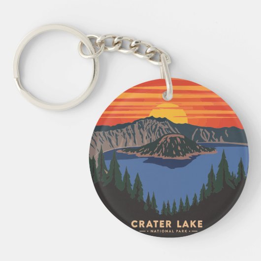 Crater Lake National Park at Sunset キーホルダー (正面)