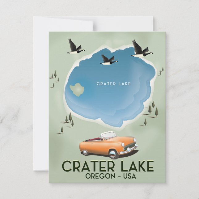 Crater Lake Oregonの地図ポスター (正面)