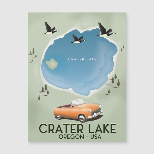 Crater Lake Oregonの地図ポスター (正面)