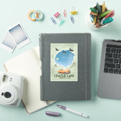 Crater Lake Oregonの地図ポスター シール (iPadカバー)