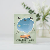Crater Lake Oregonの地図ポスター ポストカード (スタンド正面)