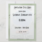 Crater Lake Oregonの地図ポスター 招待状 (裏面)