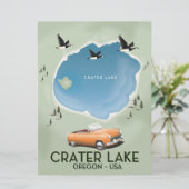 Crater Lake Oregonの地図ポスター 招待状 (スタンド正面)