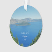 Crater Lake Oregon風光明媚な写真 オーナメント (正面)