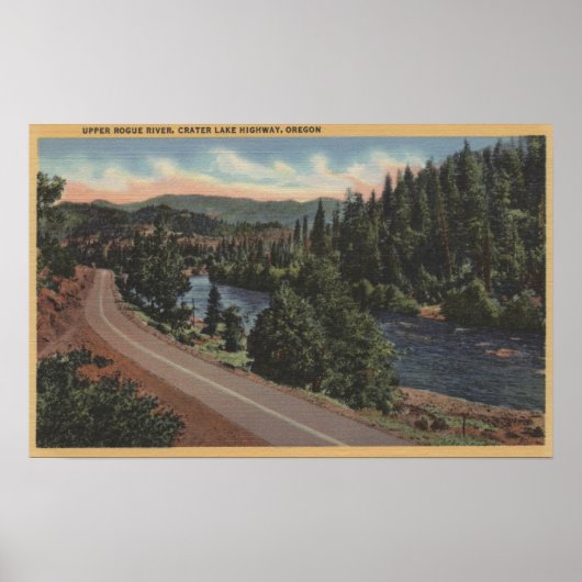 Crater Lake, Oregon - Upper Rogue ポスター (正面)