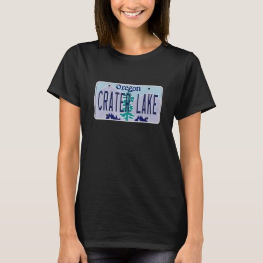 Crater Lake Park Oregon OR Neighborhood License Pl Tシャツ (正面)