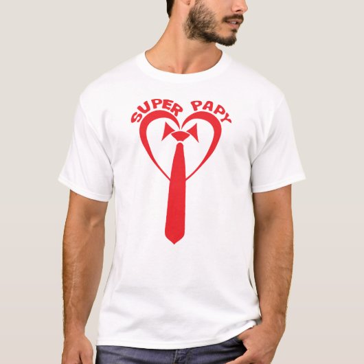 cravate_coeur_super_papy tシャツ (正面)