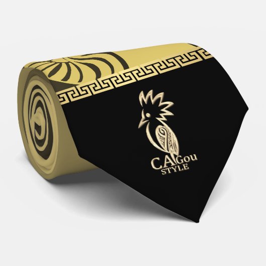 Cravate flèche faîtière kanak. Dégradé Kaki.  ネクタイ (ロール)